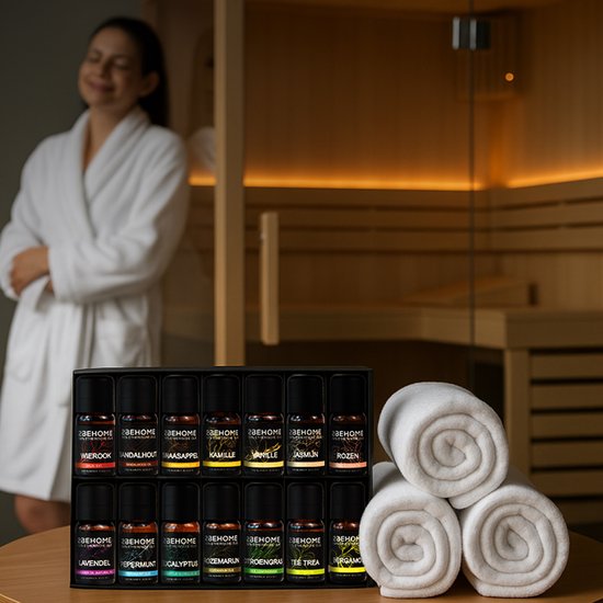 2BEHOME Etherische Olie Set - 14 Geuren - Lavendel, Vanille, Eucalyptus en meer - Essentiële olie voor Aromatherapie - Essential oil - Geurolie voor Aromadiffuser - Etherische Olie Lavendel