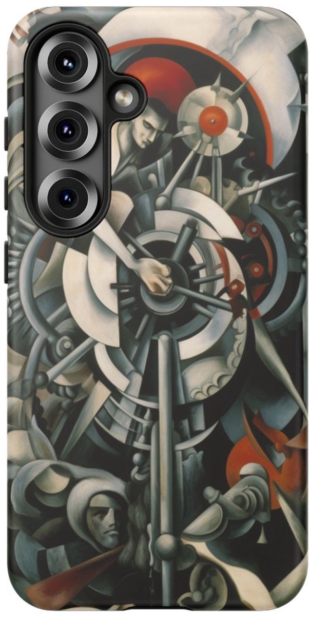 Abstracte Geometrische Man bij Wiel – Telefoonhoesje Geschikt voor Galaxy S25