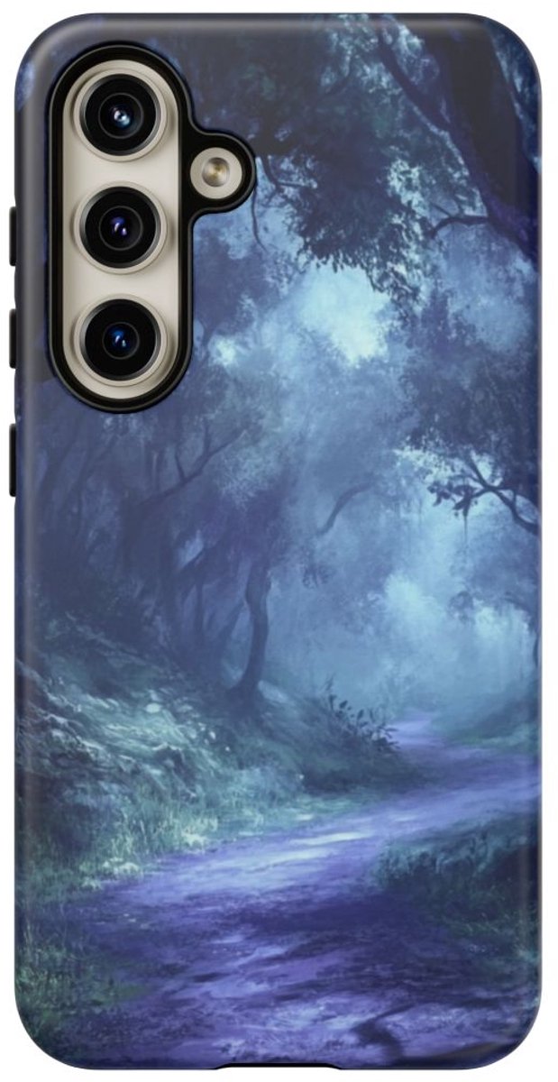 Mysterieuze Bosweg in de Mist – Telefoonhoesje Geschikt voor Galaxy S24