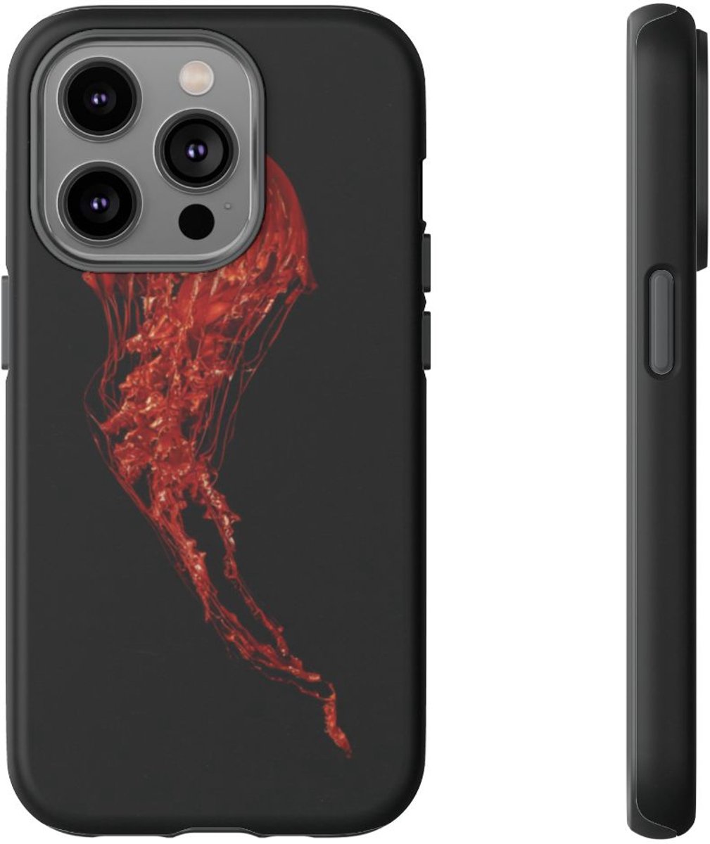 Rode Kwallenillustratie – Telefoonhoesje Geschikt voor iPhone 14 Pro