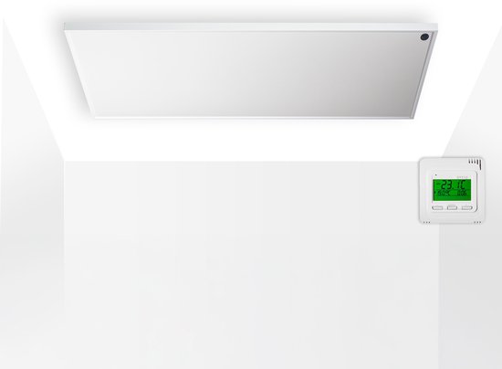 Infrarood verwarmingspaneel | Infraroodverwarming voor plafondmontage met draadloze inbouwbediening | 450W