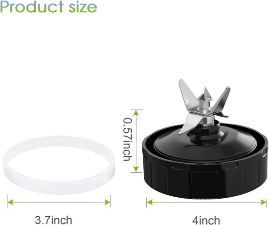 2-pack blender vervangingsonderdelen 7 vinnen extractor bladmontage met rubberen pakking compatibel met Nurti Ninja blenders Auto iQ BL480 BL482 BL642 BL682 NN102 van Merkloos — afbeelding 5