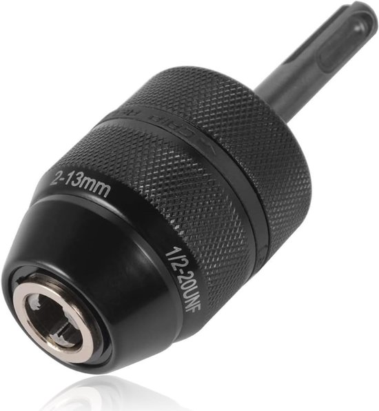 Mandrin de perçage sans clé 2-13 mm avec adaptateur SDS Plus, professionnel, montage robuste 1/2-20 UNF, changement rapide, mandrin auto-serrant, convertisseur d'adaptateur, outil de conversion pour perceuse à percussion