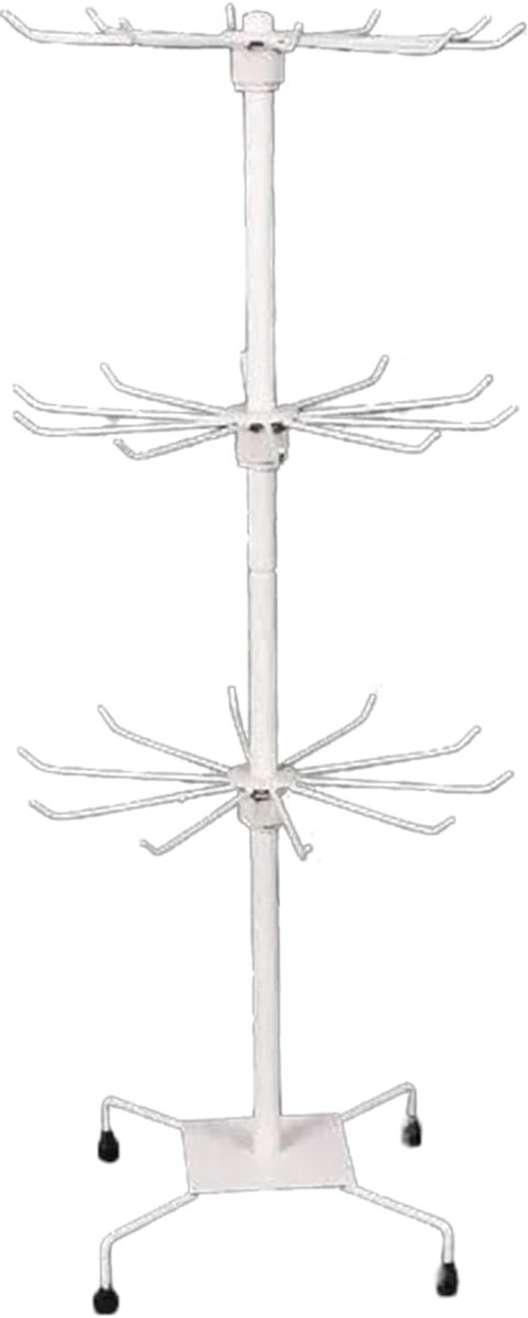 Draaibare sieradenstandaard, 3-laags draaibare sieradenstandaard, verkoopstand voor de detailhandel, 360° draaibare armbandenpresentatiestandaard, productstandaard met etagère, voor presentatie van accessoires en sieraden