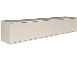 Selsey Framme – zwevend tv-meubel met drei kleppen, kasjmier grijs, 150 cm