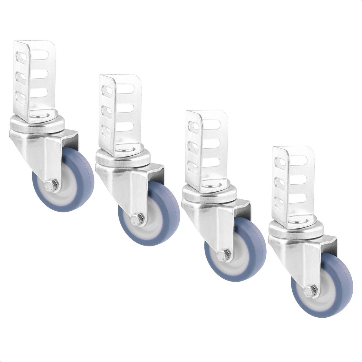 Wagner Design zwenkwielen voor GreenBOX Light verhoogd bed van GreenFAMILY, set van 4 - gegalvaniseerd staal, schroefbeugel, zachte loopvlak, diameter Ø 50 mm, hoogte 70 mm, draagvermogen 50 kg/wiel - 02315000
