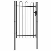 vidaXL Portail avec dessus incurvé seulement 1x1,5 m acier noir