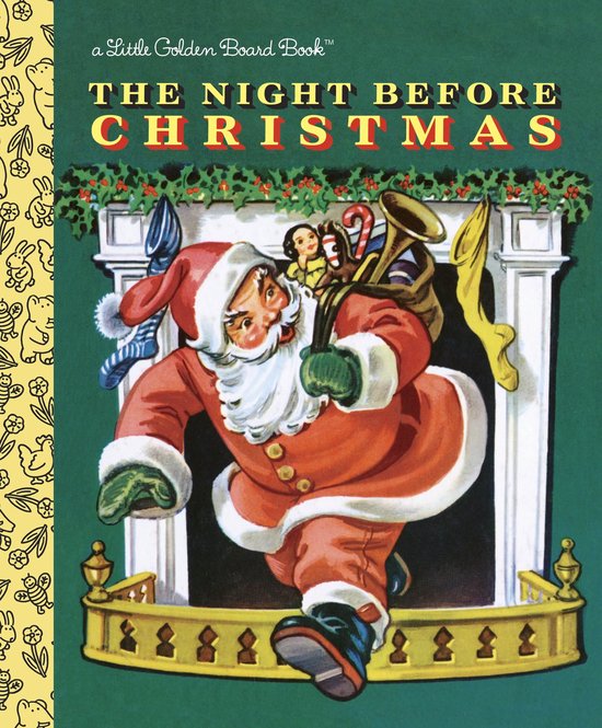 De kerstman, gekleed in zijn rode pak, komt naar beneden door een schoorsteen, met een zak vol cadeautjes.