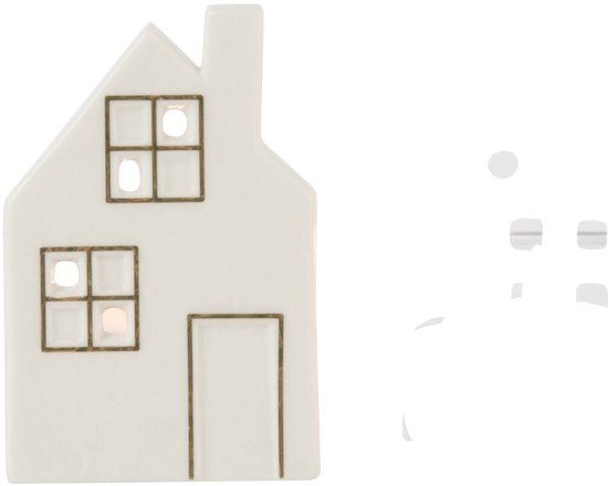 Shudehill Giftware Keramische dorp aardewerk roze shutter huis theelichthouder, mooi huis-warming cadeau, Home Ornament, Kaarsenhouder