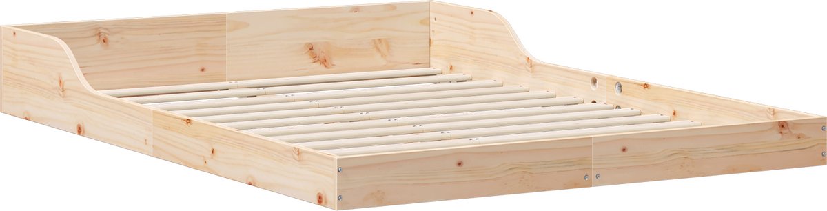 vidaXL Bedframe Wasbruin 100 x 200 cm Massief grenenhout