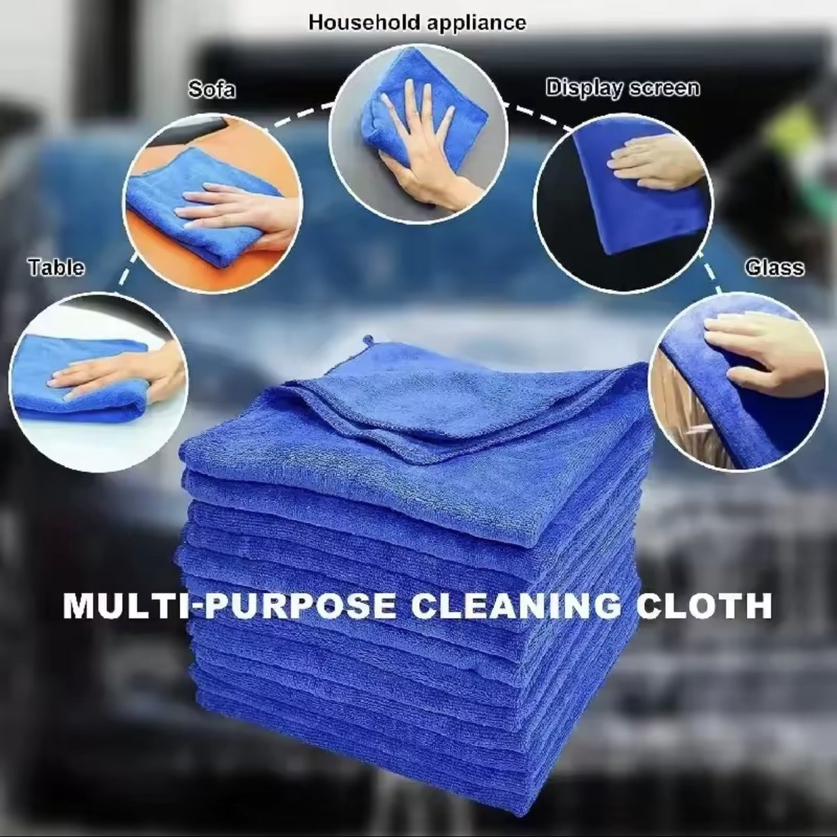Microvezel Schoonmaakdoekjes – 10 stuks – Herbruikbaar – Pluisvrij – Blauw - H2.3
