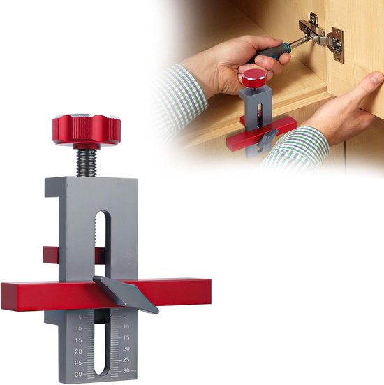 Verstelbare Deur Installatie Jig Kastdeurinstallatiepositiebepaler, Instelbare Montagemal Voor Het Installeren Van Kastdeuren, Verbreed Verdikte Aluminiumlegering Kastinstallatiegereedschap Voor 7 Tot 40mm Houten Plaat Aluminium Montagemal Deuren