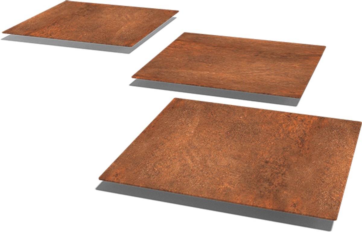 Cortenstaal staptegel - Vierkant - 50x50cm - Roestkleur - MySteel