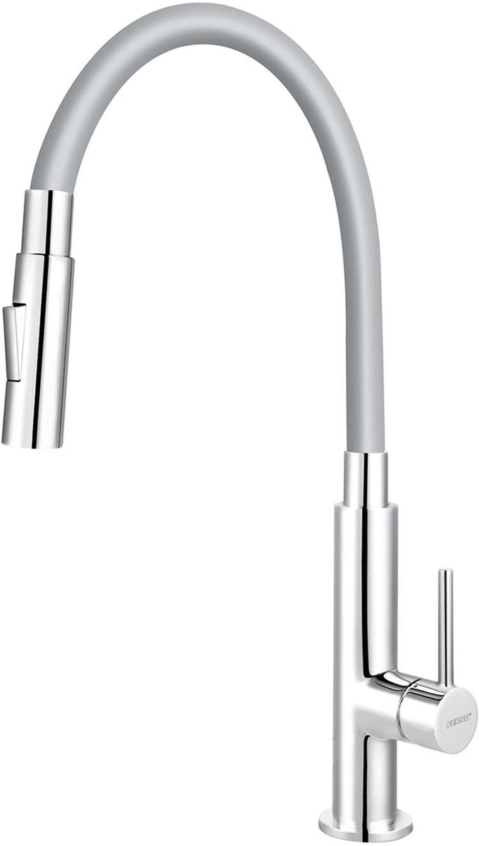Novaservis Ferro - Keukenkraan met flexibele arm, dualspray, grijs/chroom 70730,0S