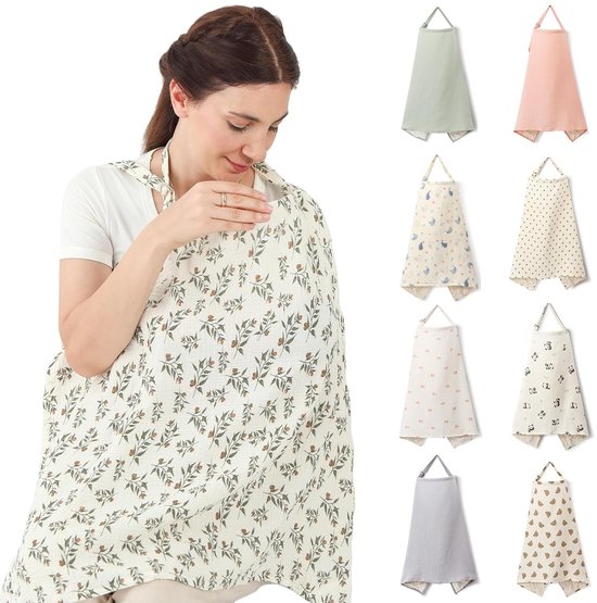 Muslin voedingshoes voor baby's die borstvoeding geven - Borstvoedingshoezen voor vrouwen, ademende mousseline privacy voedingshoezen, met verstelbare hoepel (Liefde) van Merkloos — afbeelding 2