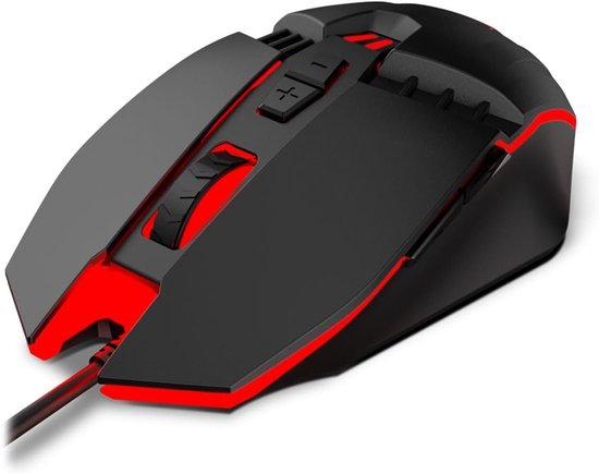 Coopi – Gaming Muis -KALAX- Optische Sensor, 3200 DPI, LED Verlichting, 7 Knoppen, Zwart – Voor Windows 7/8.1/10