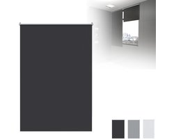 Rolgordijn Verduisterend – Verduistering & Warmtebescherming – Zonder Boren – Zwart – 120x160cm – 100% polyester