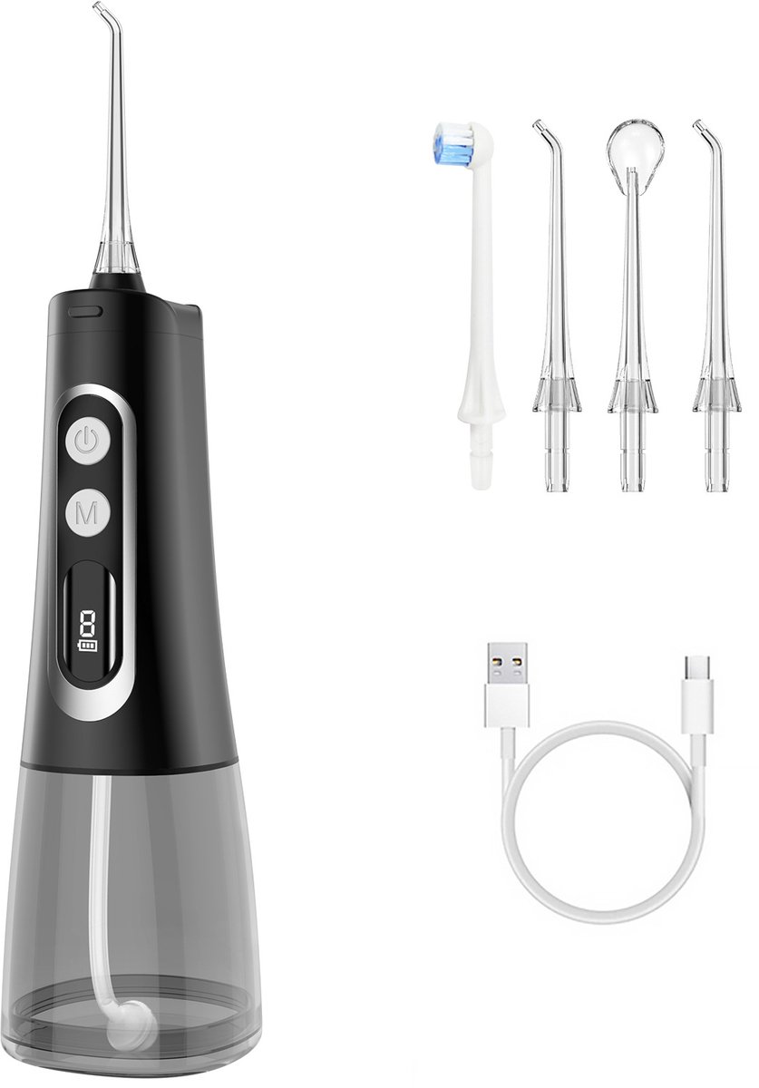 Waterflosser-monddouche-water flosser-waterflosser Draadloze Tandenborstel - 9 Modi 300ML - Monddouche - Draagbaar Oplaadbaar - IPX7 Waterdichte Watertandenborstel - Geschikt voor Thuisgebruik - Zwart
