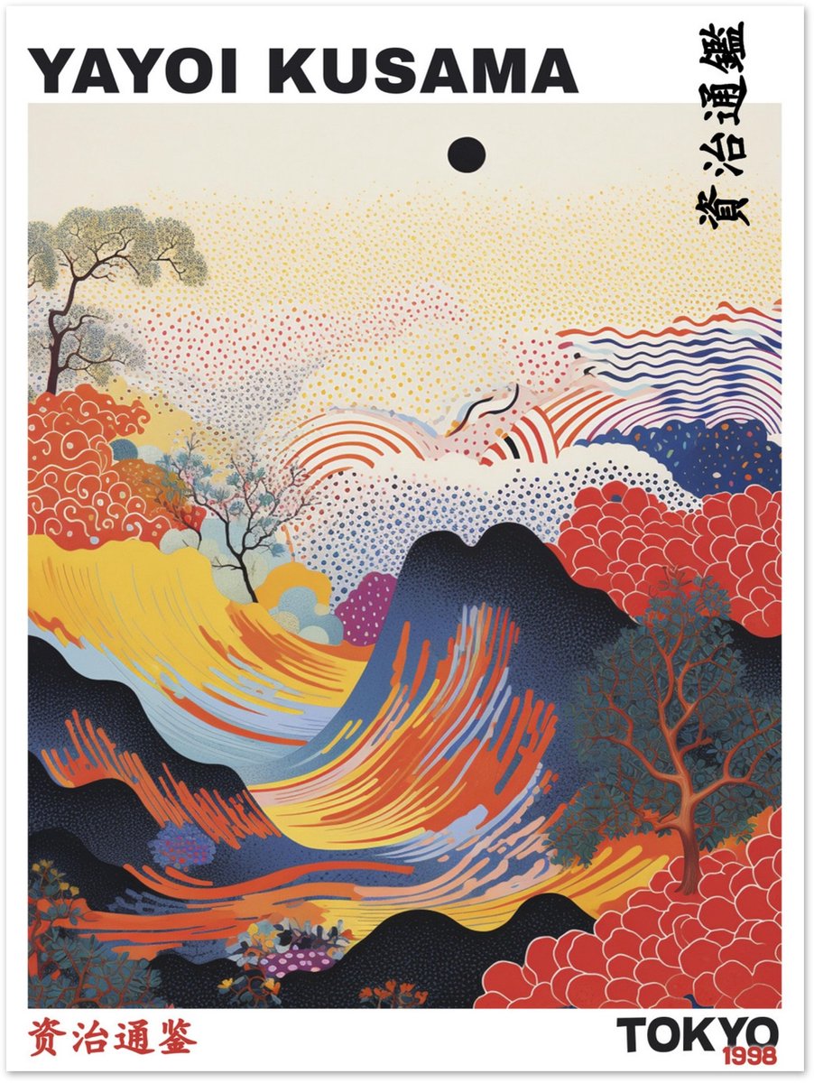 Yayoi Kusama - Tokyo 1998 Poster 30x40 cm - exclusief lijst