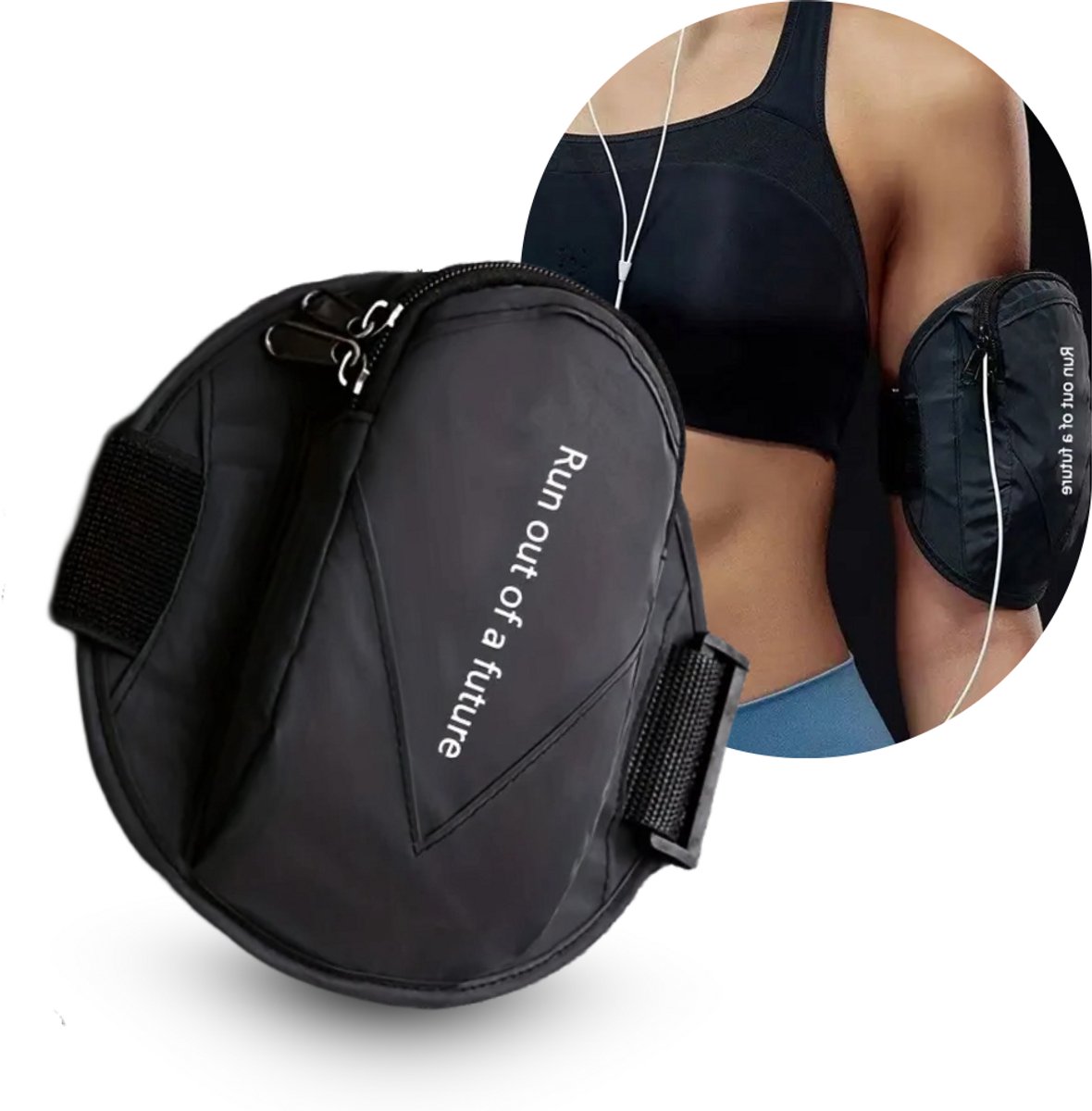 Run Out of a Future™ Running Belt Armstrap – Lichtgewicht Waterbestendig Armtasje met Opbergvak voor Sleutels & Telefoon – Comfortabel & Ademend Hardlopen - Hardloopriem