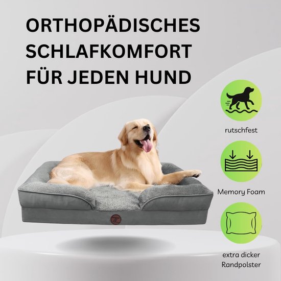 FURTIME Orthopedisch bed voor grote honden, XL wasbare FURTIME Orthopedisch bed voor grote honden, XL wasbare