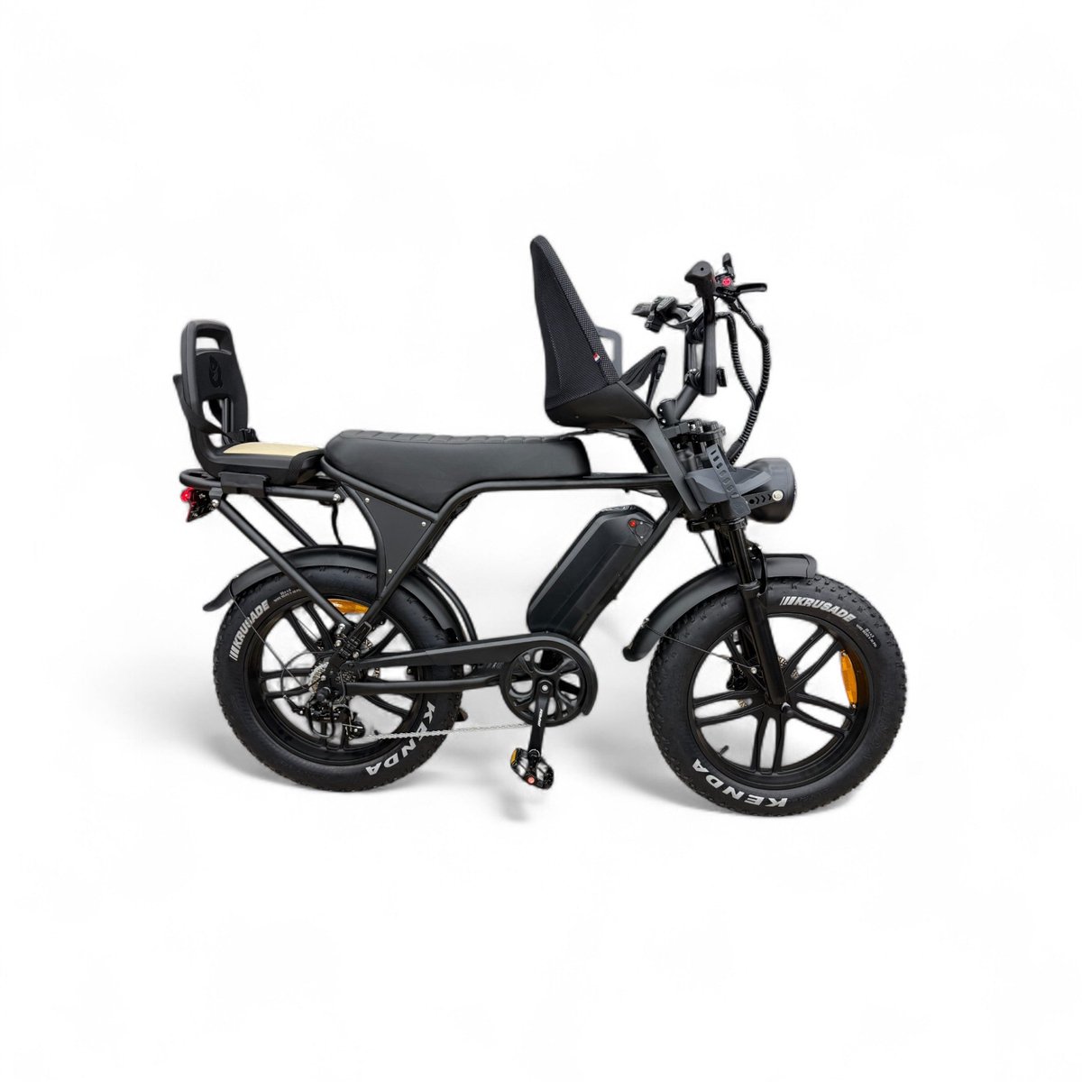 Ouxi C80 Family Fatbike met Kinderzitjes Voor en Achter - Zwart - Ouxi - €1.425,59