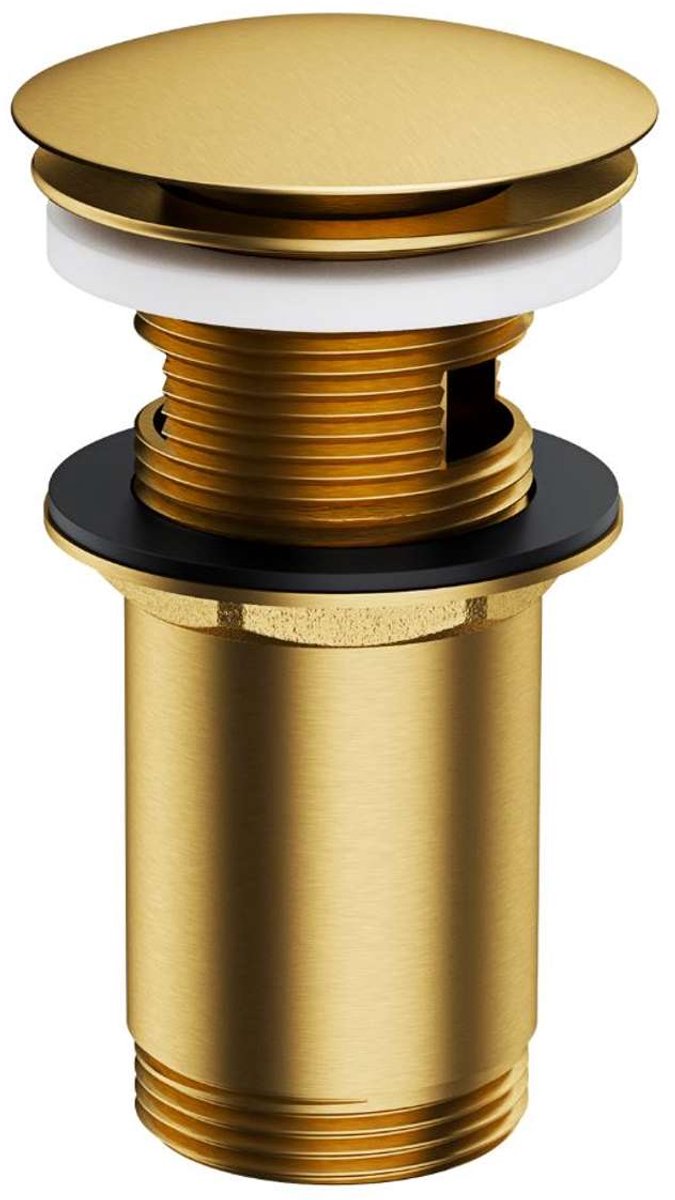 OMNIRES Toebehoren - Wastafel afvoerplug, Clickclack, geborsteld goud A706GLB