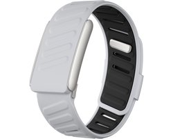 Strap-it Siliconen sport bandje met druksluiting - geschikt voor Whoop 5.0 (lichtgrijs/zwart)