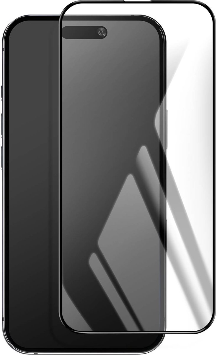 Blue Star, Screenprotector geschikt voor iPhone 16 - 9H Tempered Glass & Anti-Scratch & 5D Full Glue, Zwart