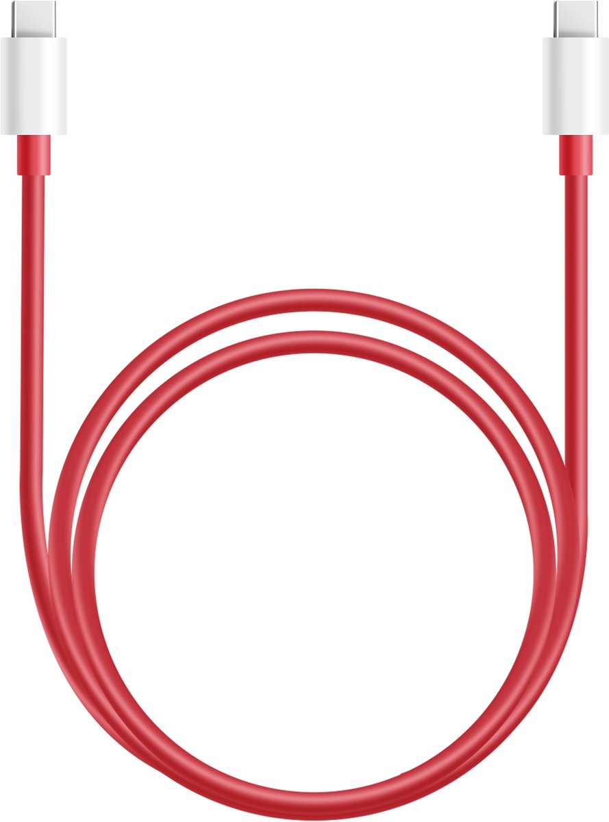 OnePlus USB-C naar USB-C Kabel 120W - 1m - TPE Materiaal - Snel opladen - Rood