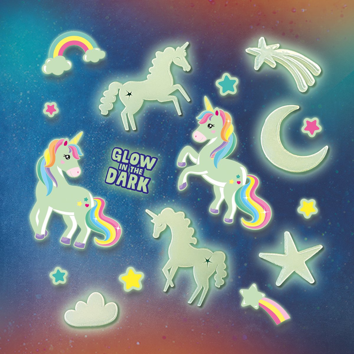 SES Creative Glowing Unicorns - Glow in the Dark Muurdecoratie - Vanaf 5 Jaar - 24 Stuks - Muurstickers Kinderkamer - Schoencadeautjes Sinterklaas — cadeau in Wonen & Interieur - foto 3