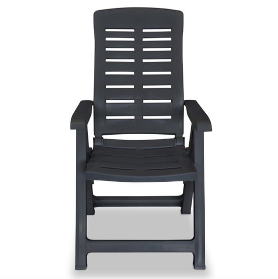 Tuinstoelen 2 st verstelbaar kunststof antracietkleurig van vida xl — afbeelding 2