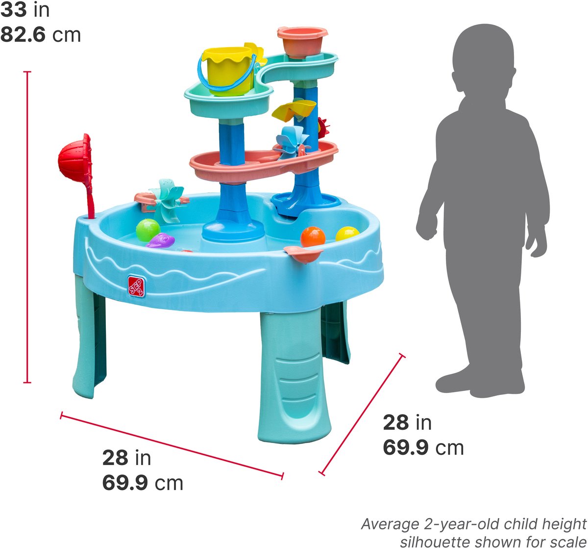 Step2 Double Spin & Showers Watertafel – Inclusief speelballen, zeediertjes en wateraccessoires – Waterspeelgoed voor kind – Activiteitentafel met water voor de tuin / buiten — afbeelding 7