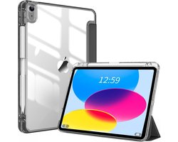 Hoes geschikt voor iPad 2025 hoes Zwart - iPad A16 hoes 11th Generation hoes - iPad 2022 hoes Smart Case met Harde Doorzichtige Achterkant en Pencil Slot