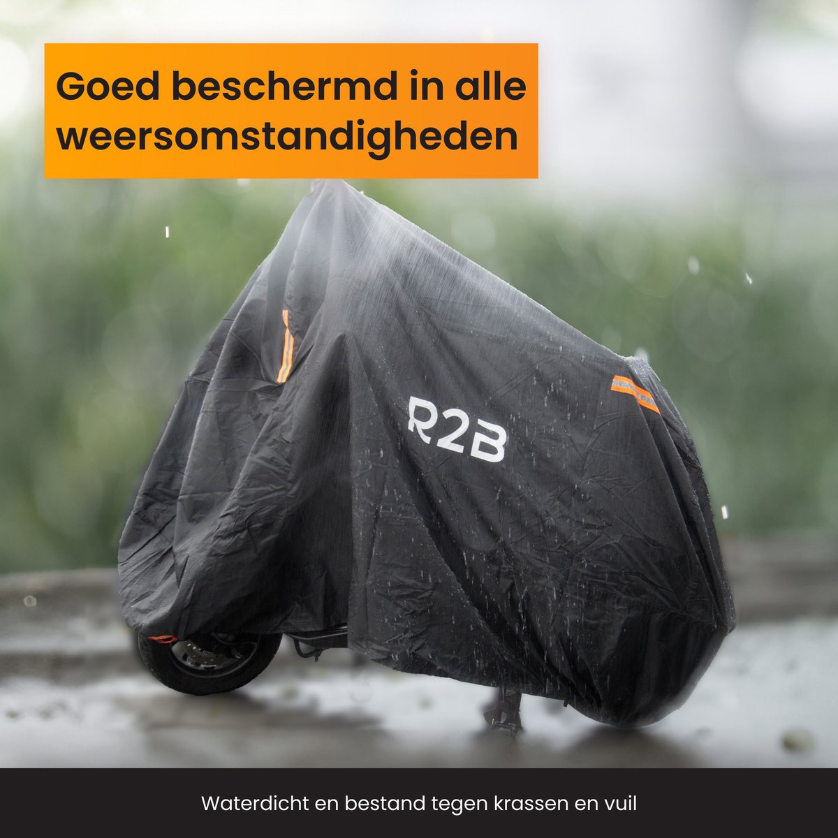 R2B Scooterhoes & Motorhoes Waterdicht buiten - Universeel - Oxford 300D Waterdicht - Geschikt voor Windscherm - Scooter hoes incl. Opbergzak – foto 5
