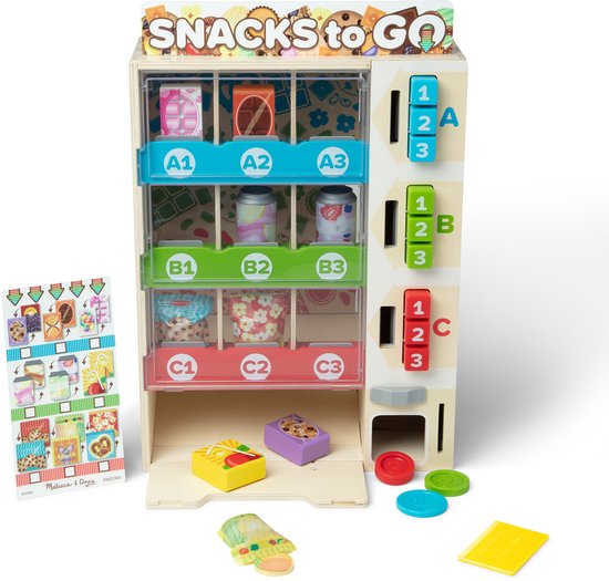 Melissa & Doug – Houten snackautomaat – Inclusief speelgeld en snacks