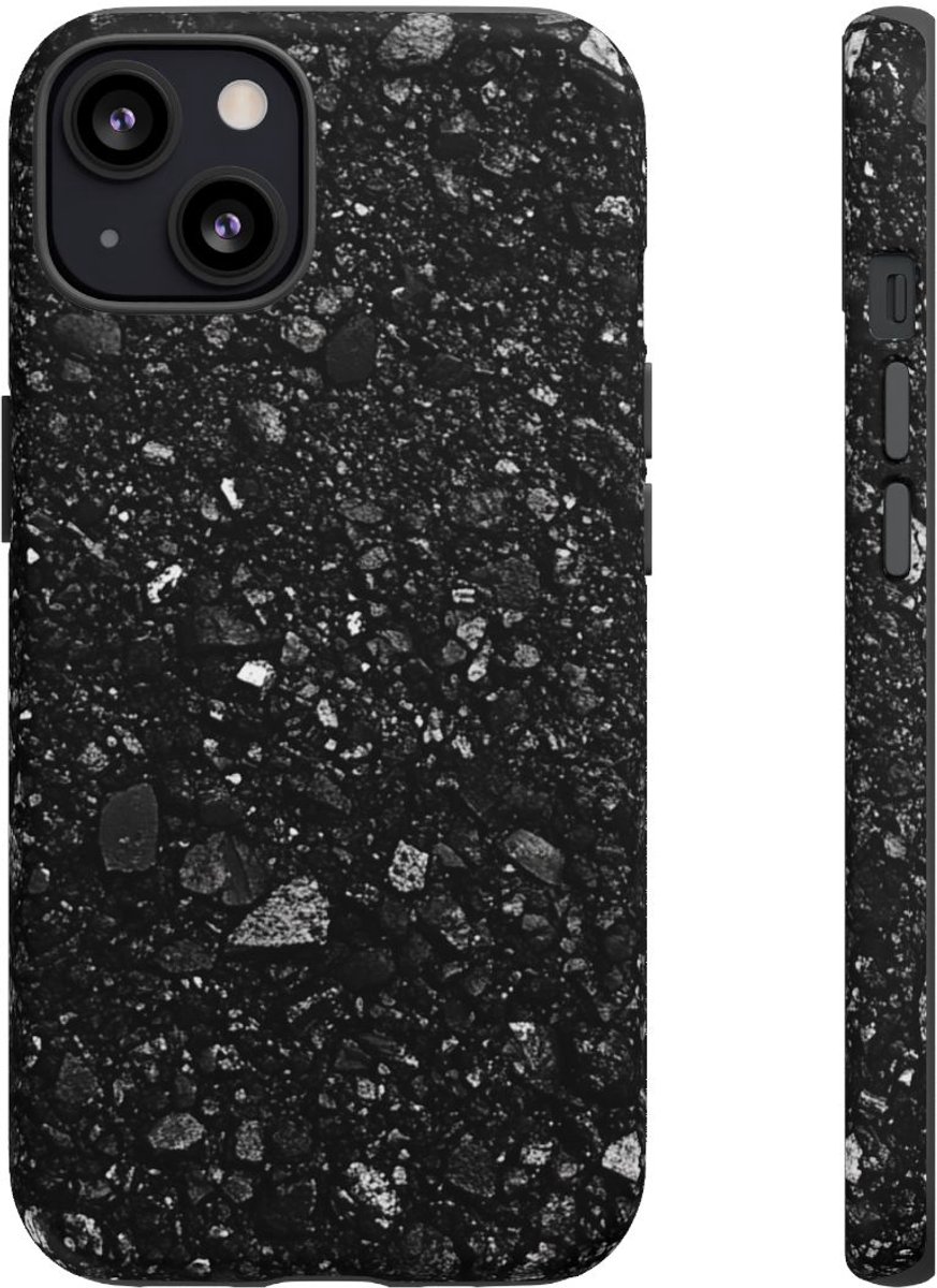 Zwarte Asfaltstructuur – Telefoonhoesje Geschikt voor iPhone 13