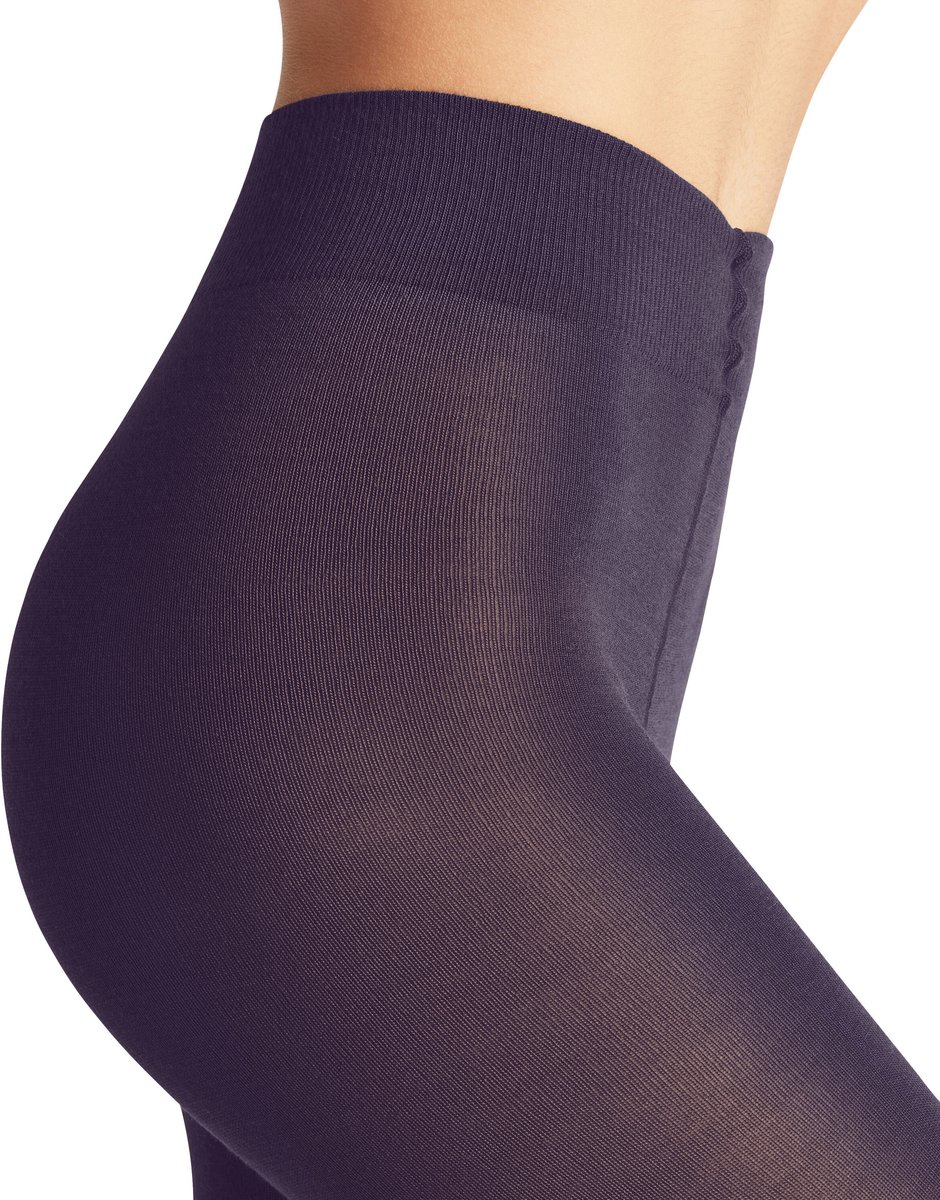 Damen Softmerino eenkleurig wol katoen panty dames wineberry - maat 8761