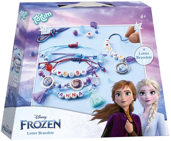 Disney Frozen Totum 4 letter armbandjes maken knutselpakket sieraden set vriendschaps armbandjes speelgoed meisjes met Anna en Elsa cadeautip knutselen