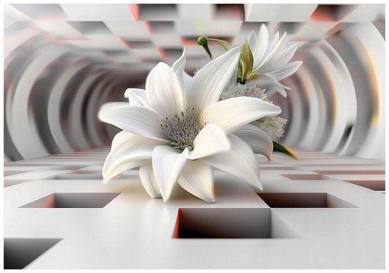 WALLARENA - Fotobehang - 250x175 cm - 3D bloemen abstract voor slaapkamer en woonkamer, vliesbehang