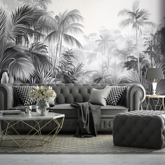 livingwalls vliesbehang met botanisch design in crème, roze, groen