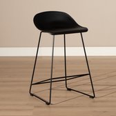 Tabouret de bar design Livin24 Ellen - Noir - Hauteur d'assise 66 cm