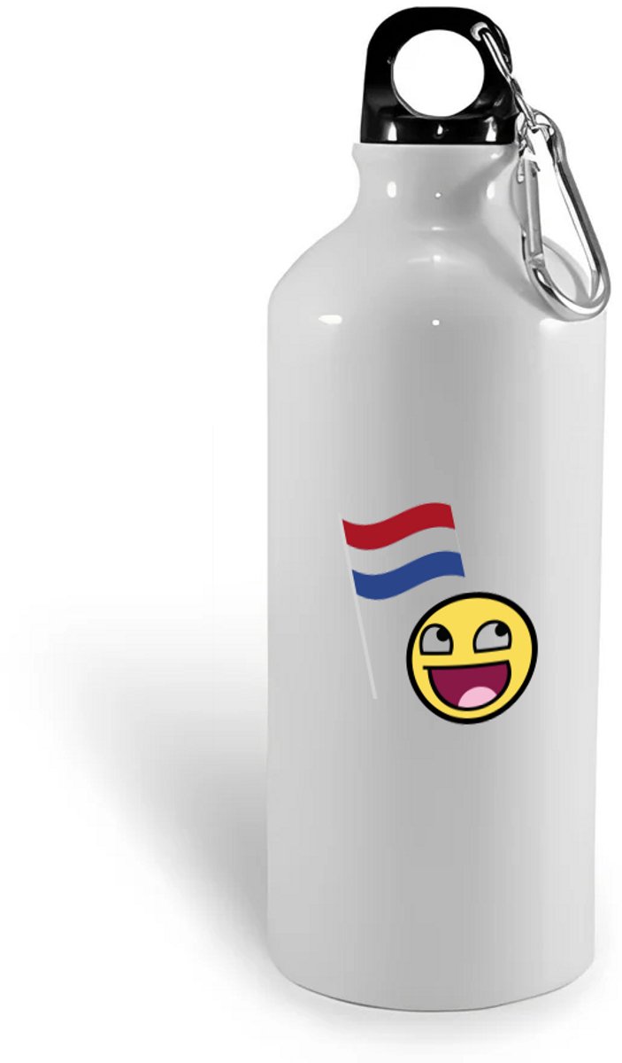 Hacebo® - Nederlandse vlag smiley waterfles - Nederland - Nederlanders - boeren - verjaardagscadeau - kado - water fles - 400ML