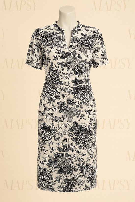 Tuniekjurk Zwart-Wit Flora – Ann Gissy | Tijdloze print in 3 comfortabele maten