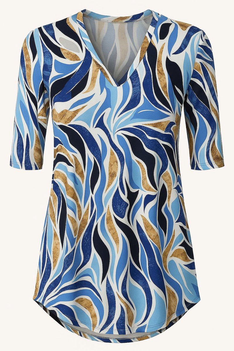 Stella Fiora Tuniek Dames - Blauw Wave - Maat S