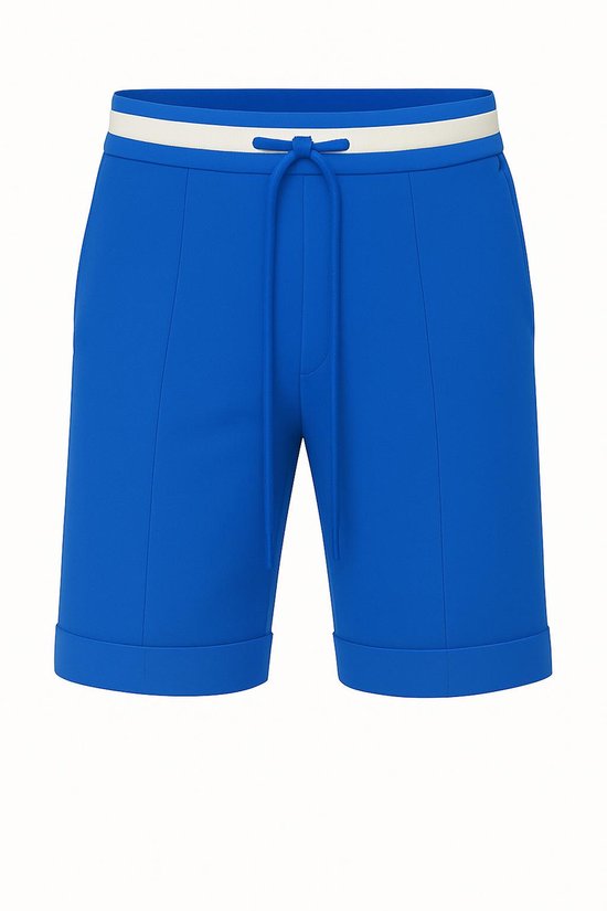 Stella Fiora – Luxe Kobaltblauwe Travelshort met Sportieve Tailleband