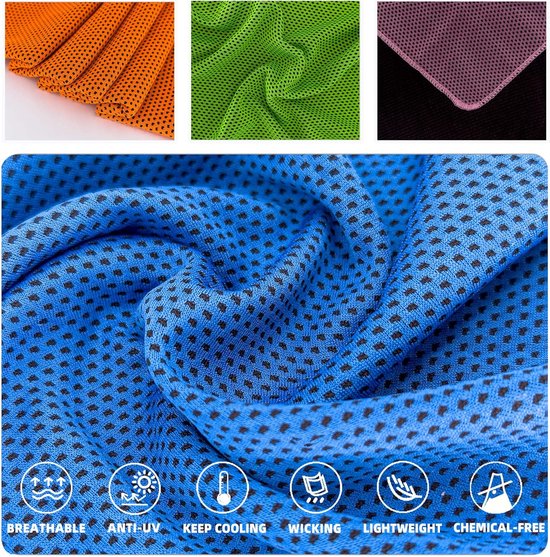 10 stuks - Koelhanddoek - Snel drogende handdoek - Sporthanddoek - Geschikt voor yoga, sportschool, kamperen, sporten en andere activiteiten - 30*100cm - (oranje/lichtgrijs/donkerblauw/rozerood/donkergrijs/felgroen/roze/lichtblauw/felrood/paars) — afbeelding 3