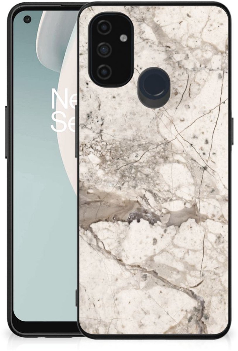 OnePlus Nord N100 Marmeren Print Telefoonhoesje Marmer Beige