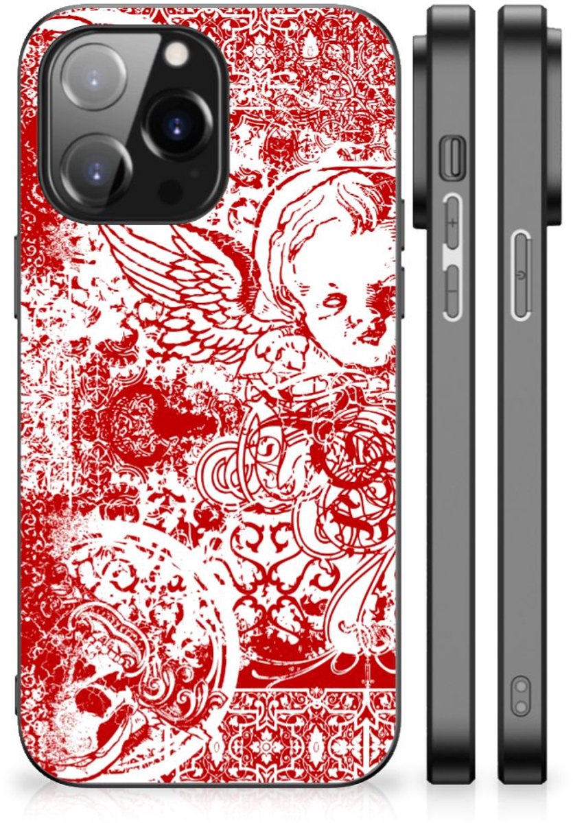 Telefoonhoesje iPhone 14 Pro Max Angel Skull Rood