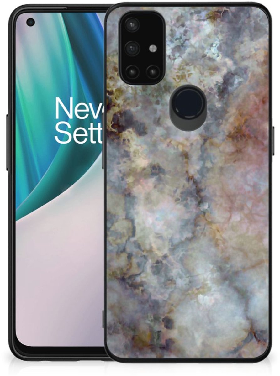 OnePlus Nord N10 5G Marmeren Print Telefoonhoesje Marmer Grijs